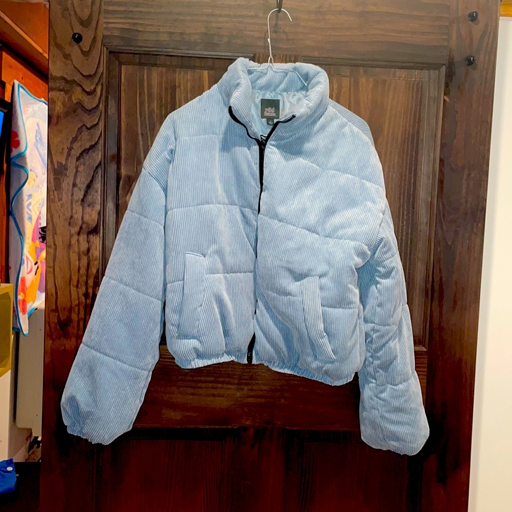 Cyan puffy jacket ~ size medium